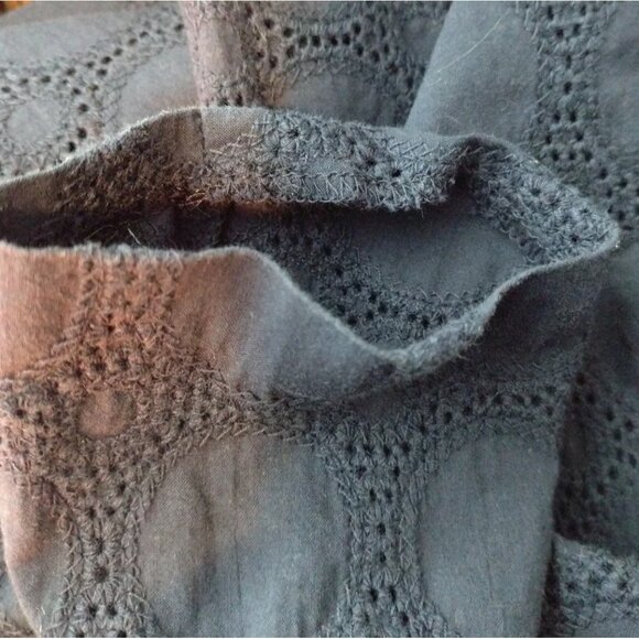 J Crew Crochet Lace Overlay Cotton Dress Size 6 Navy Career Boho READ - Picture 9 of 9